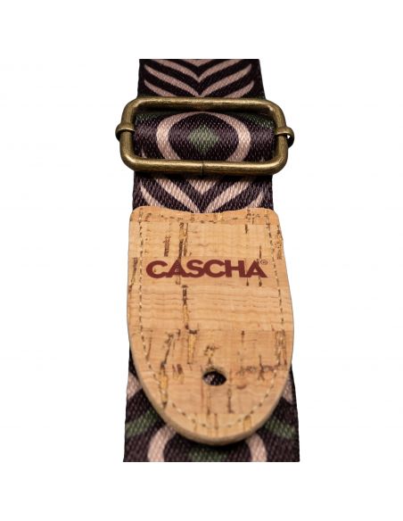 Ukulele strap Cascha Vegan - Green Chevron CUS-VC9