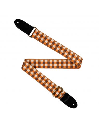 Diržas ukulelei Cascha Jacquard - Checker Orange CUS-JW4