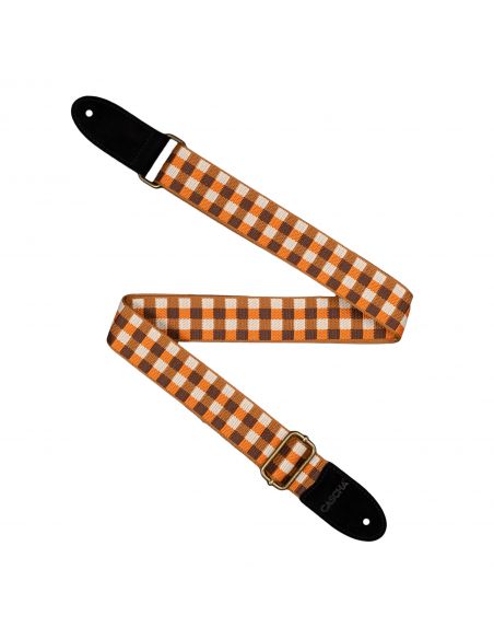 Diržas ukulelei Cascha Jacquard - Checker Orange CUS-JW4