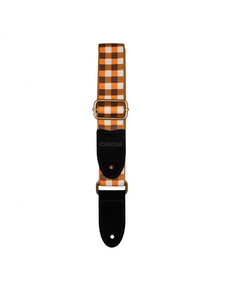 Diržas ukulelei Cascha Jacquard - Checker Orange CUS-JW4