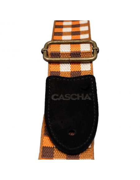 Diržas ukulelei Cascha Jacquard - Checker Orange CUS-JW4