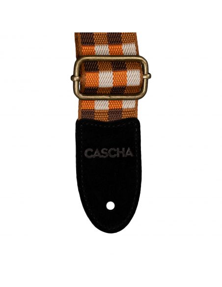 Diržas ukulelei Cascha Jacquard - Checker Orange CUS-JW4