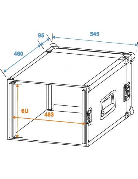 Transportavimo dėklas Roadinger Rack PR-2, 6U, 47cm