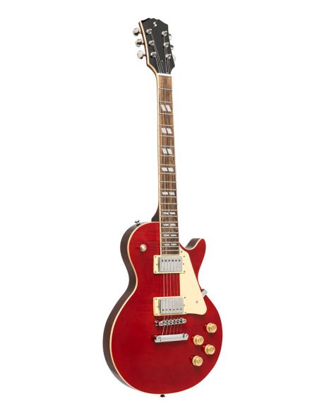 Electric guitar Stagg SEL-DLX W RED