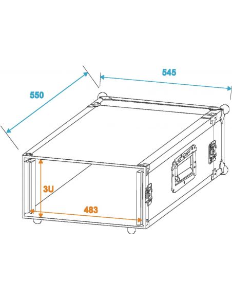 Rack case Roadinger Amplifier Rack PR-1, 3U, 47cm