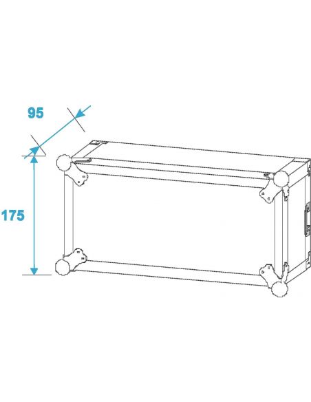 Transportavimo dėžė Roadinger Amplifier Rack PR-1, 3U, 47cm