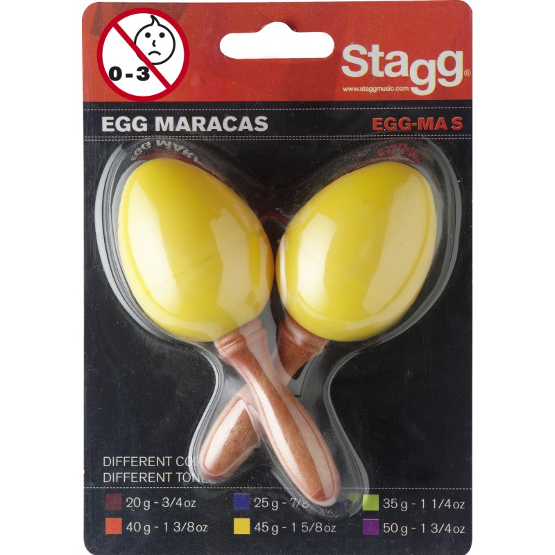 Plastic egg maracas Stagg EGG-MA S/YW