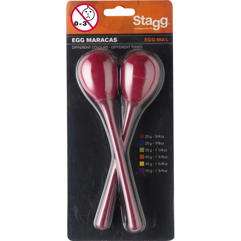 Plastikiniai marakasai Stagg EGG-MA L/RD